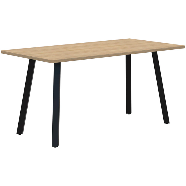 Modella II Table-Meeting Tables-1500 x 750-Classic Oak-Black-Commercial Traders - Office Furniture
