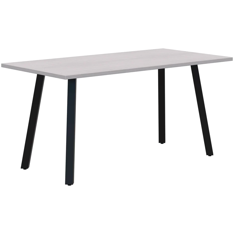 Modella II Table-Meeting Tables-1500 x 750-Silver Strata-Black-Commercial Traders - Office Furniture