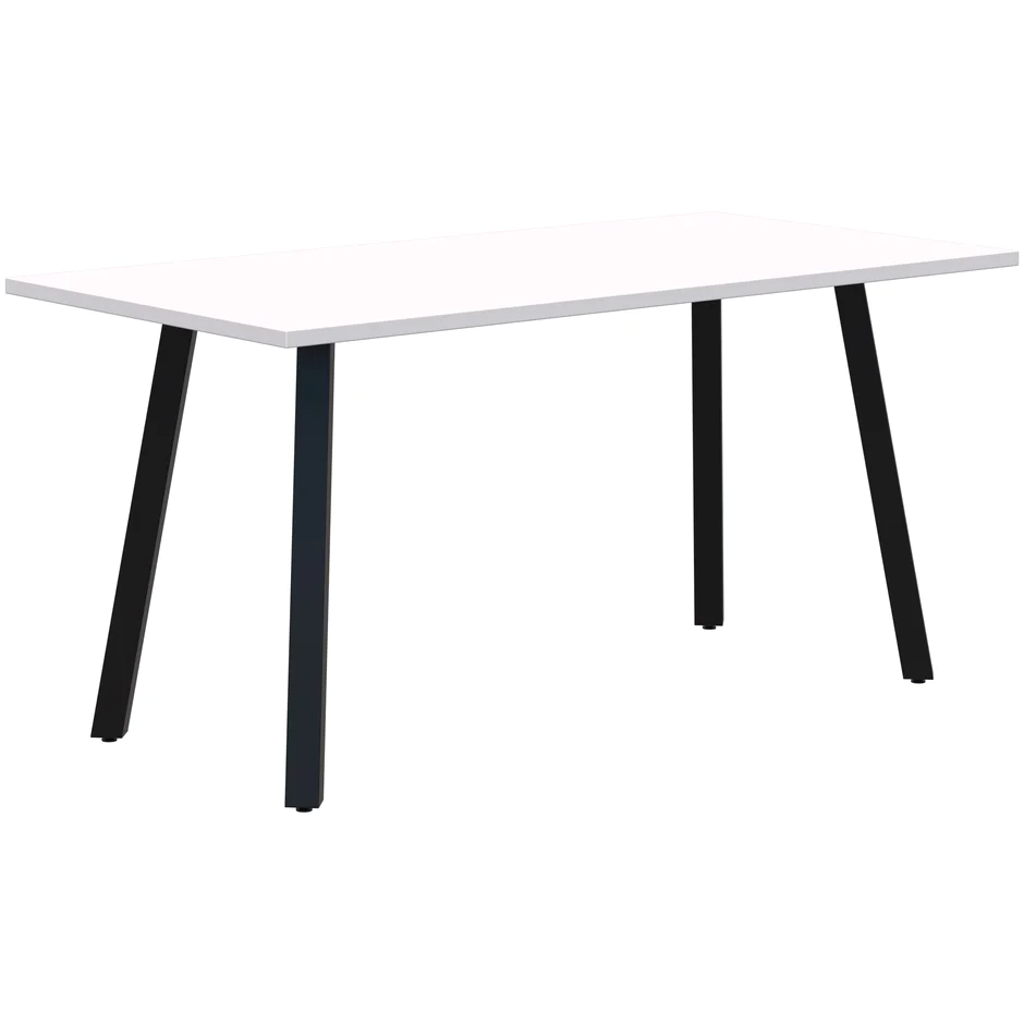 Modella II Table-Meeting Tables-1500 x 750-Snow Velvet-Black-Commercial Traders - Office Furniture