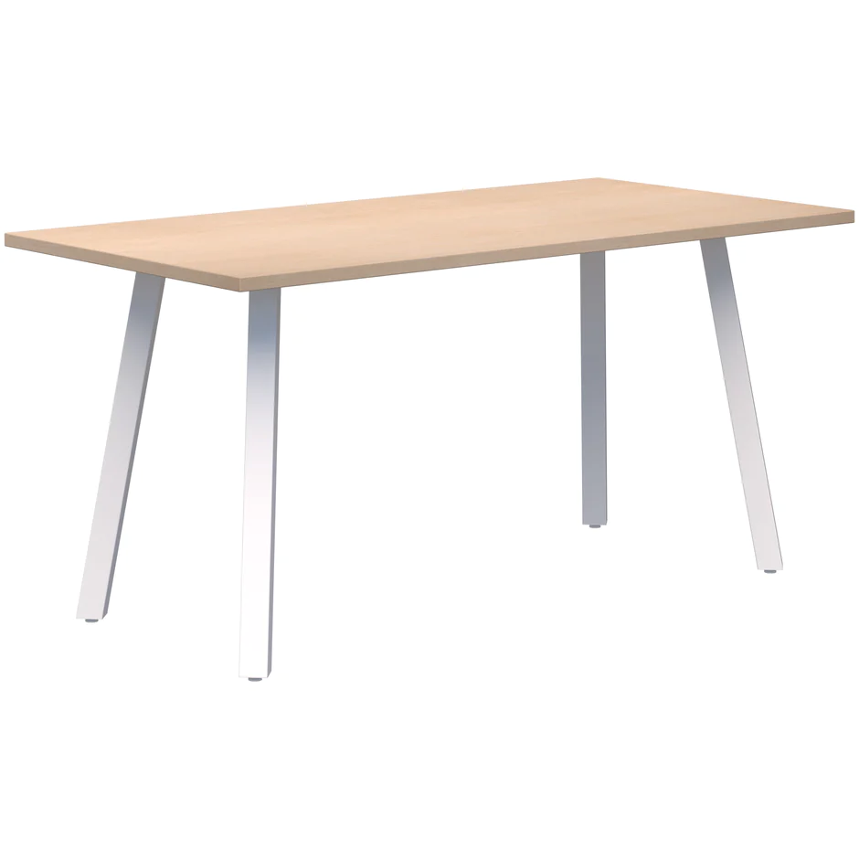 Modella II Table-Meeting Tables-1500 x 750-Refined Oak-White-Commercial Traders - Office Furniture