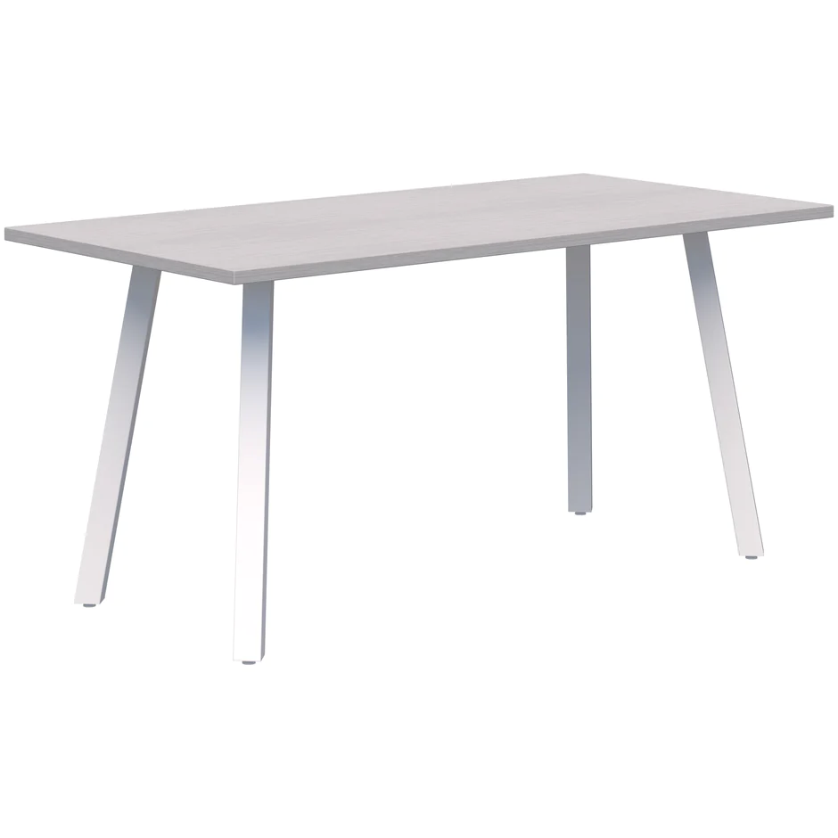Modella II Table-Meeting Tables-1500 x 750-Silver Strata-White-Commercial Traders - Office Furniture