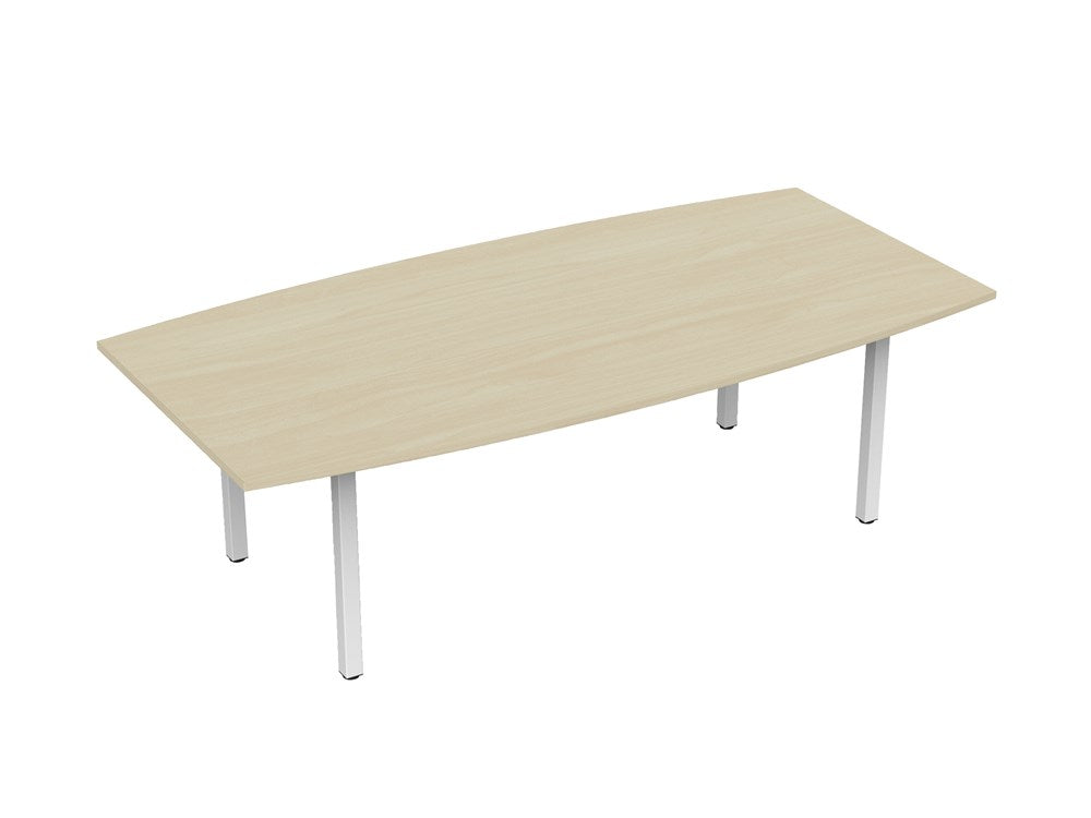 Cubit Boardroom Table and Flex Chair Package-Meeting Room Furniture-Nordic Maple-White Leg-Commercial Traders - Office Furniture