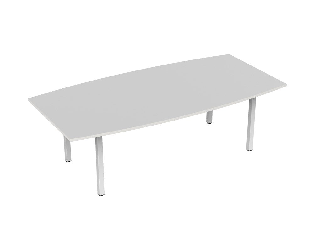 Cubit Boardroom Table and Flex Chair Package-Meeting Room Furniture-White Top-White Leg-Commercial Traders - Office Furniture