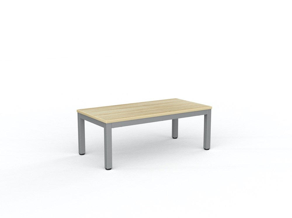 Cubit Coffee Table-Reception Furniture-1200L x 600W-Atlantic Oak-Silver-Commercial Traders - Office Furniture
