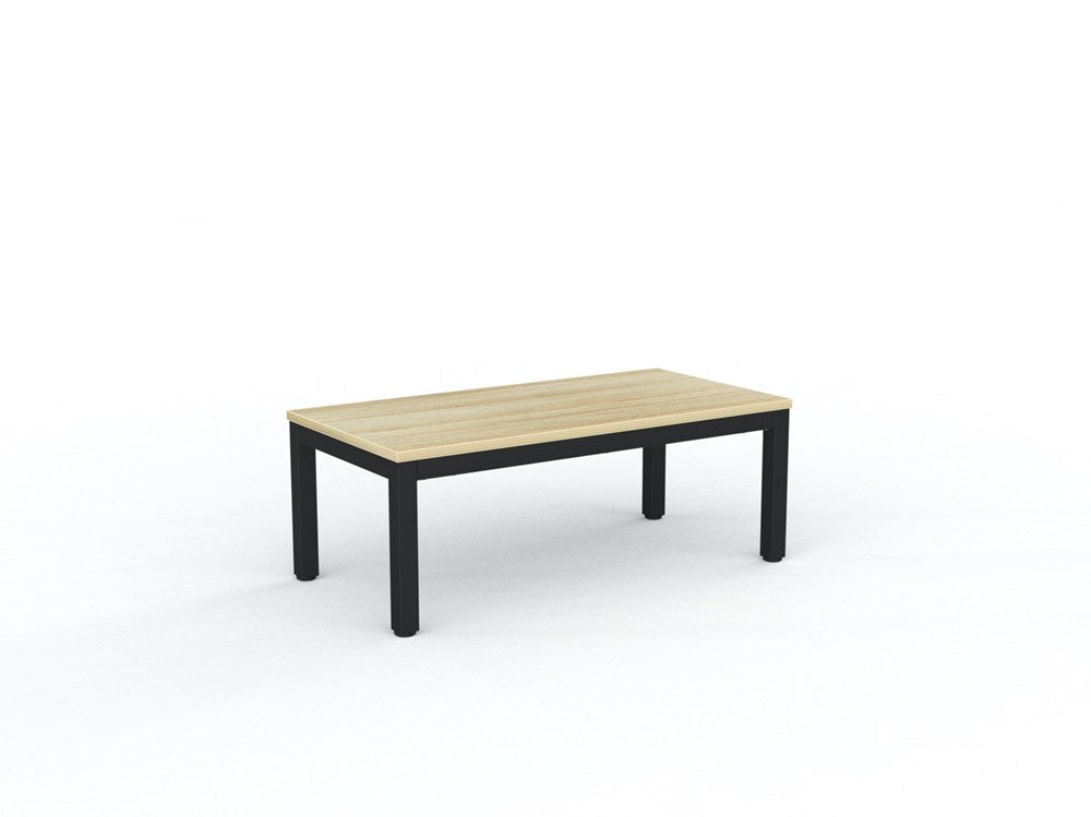 Cubit Coffee Table-Reception Furniture-1200L x 600W-Atlantic Oak-Black-Commercial Traders - Office Furniture