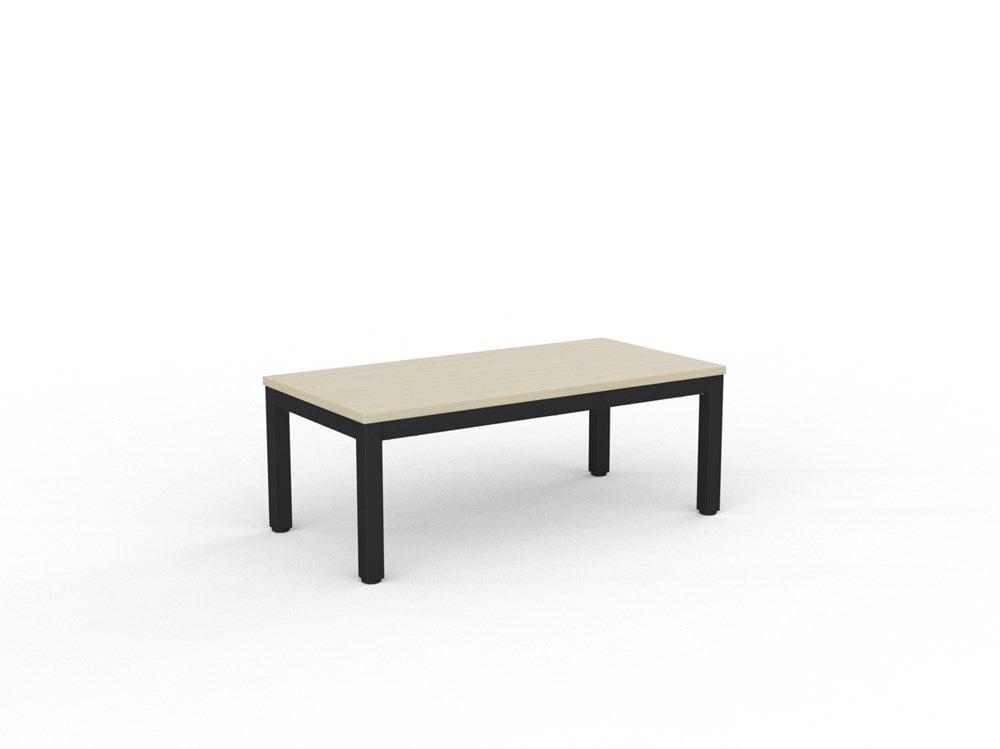 Cubit Coffee Table-Reception Furniture-1200L x 600W-Nordic Maple-Black-Commercial Traders - Office Furniture