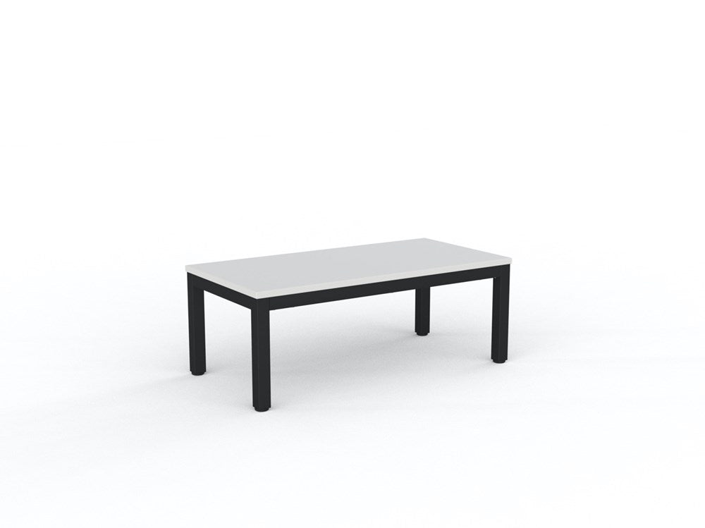 Cubit Coffee Table-Reception Furniture-1200L x 600W-White-Black-Commercial Traders - Office Furniture