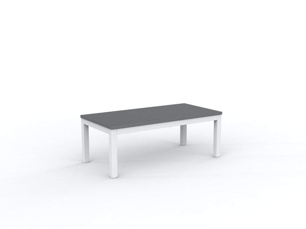 Cubit Coffee Table-Reception Furniture-1200L x 600W-Silver-White-Commercial Traders - Office Furniture