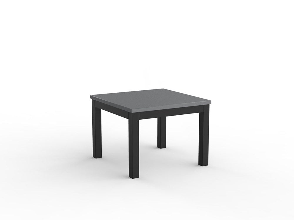 Cubit Coffee Table-Reception Furniture-600L x 600W-Silver-Black-Commercial Traders - Office Furniture