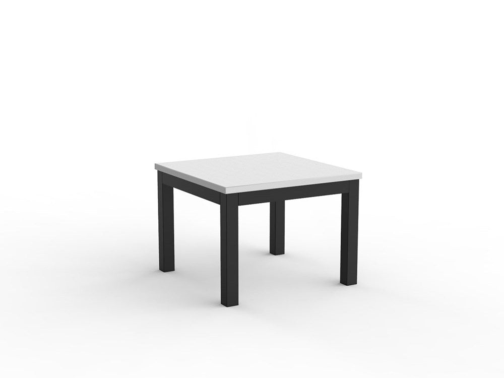 Cubit Coffee Table-Reception Furniture-600L x 600W-White-Black-Commercial Traders - Office Furniture