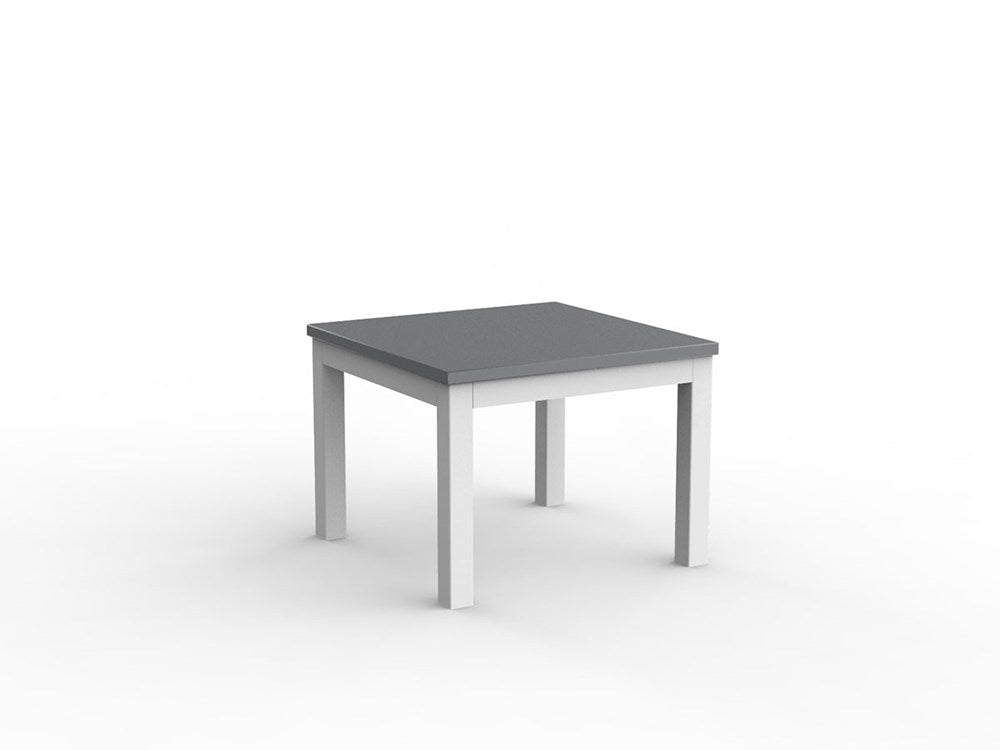 Cubit Coffee Table-Reception Furniture-600L x 600W-Silver-White-Commercial Traders - Office Furniture
