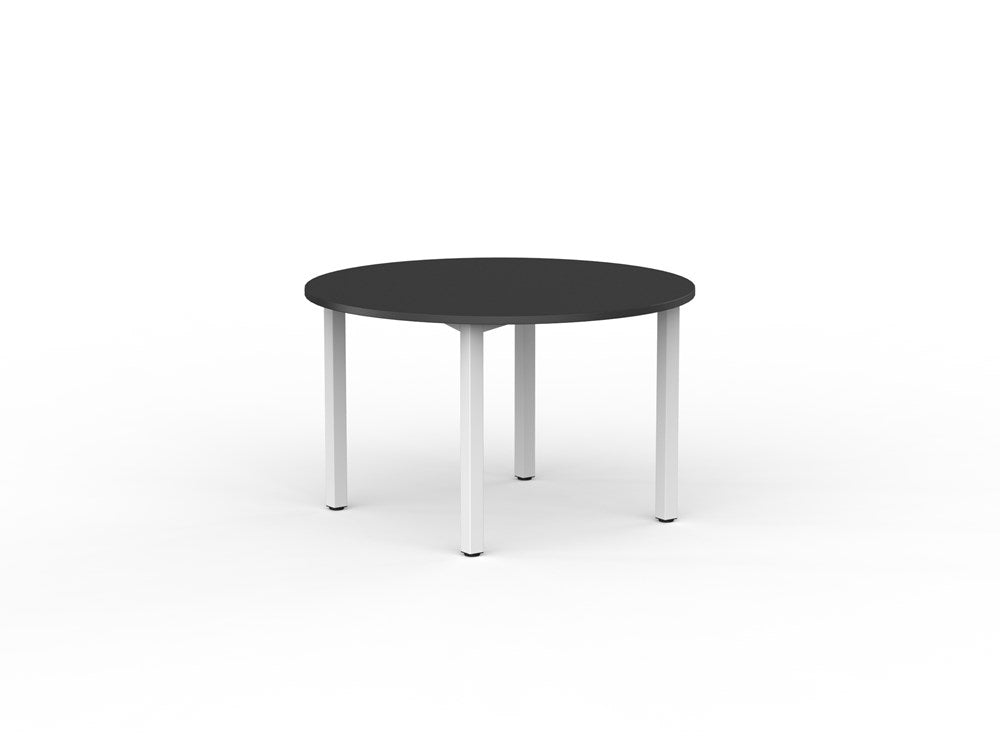 Cubit 1200 Round Meeting Tables-Meeting Room Furniture-Atlantic Oak-Black-Commercial Traders - Office Furniture