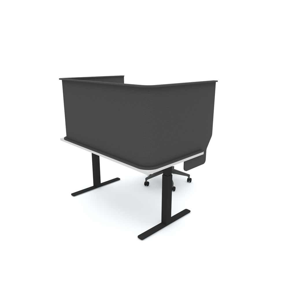 Acoustic Desk Screen Privacy Pod-Acoustic-805 x 1200 mm-Linen-Commercial Traders - Office Furniture