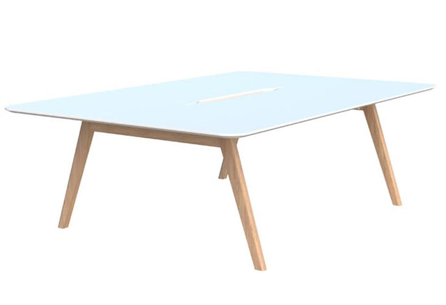 Oslo Touchdown-Pod (Rectangle/2 Person) - Melteca Top-Desking-2300 x 1500-White-Auckland Delivery-Commercial Traders - Office Furniture