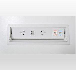 Partner Power Unit-Power and Cable Management-White-2 x Power 2 x USB (J Coupler)-Commercial Traders - Office Furniture