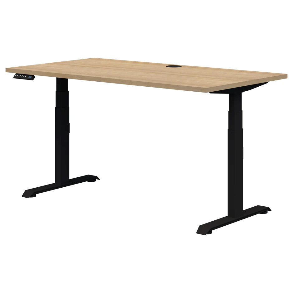 Alti Rapid Premium Electric Desk-Desks-1200x700-Classic Oak-Black-Commercial Traders - Office Furniture