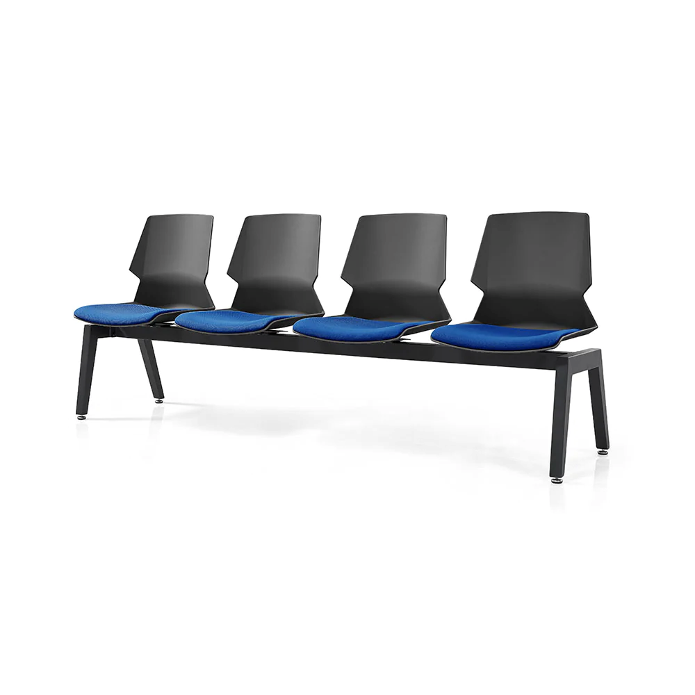 PRISM 4 User Bench Chair-Chairs-Black-Blue-Commercial Traders - Office Furniture