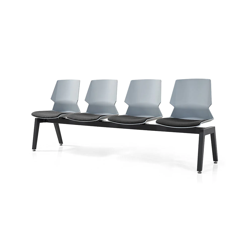 PRISM 4 User Bench Chair-Chairs-Grey-Black-Commercial Traders - Office Furniture