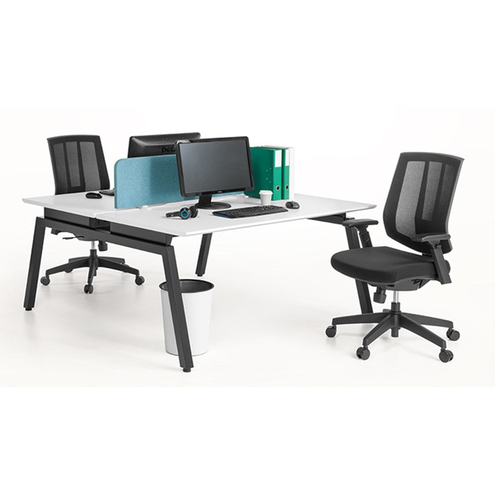 Rally Mesh Chair - With Seat Slide-Office Chairs-Standard Black-No Arms Thanks-Commercial Traders - Office Furniture