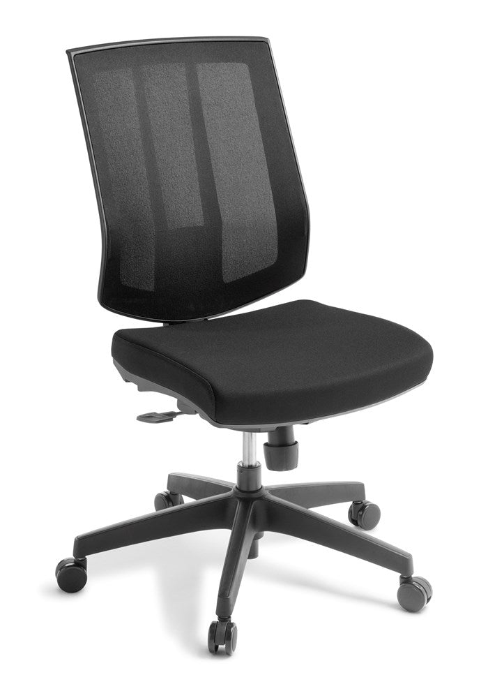 Rally Mesh Chair - With Seat Slide-Office Chairs-Standard Black-No Arms Thanks-Commercial Traders - Office Furniture