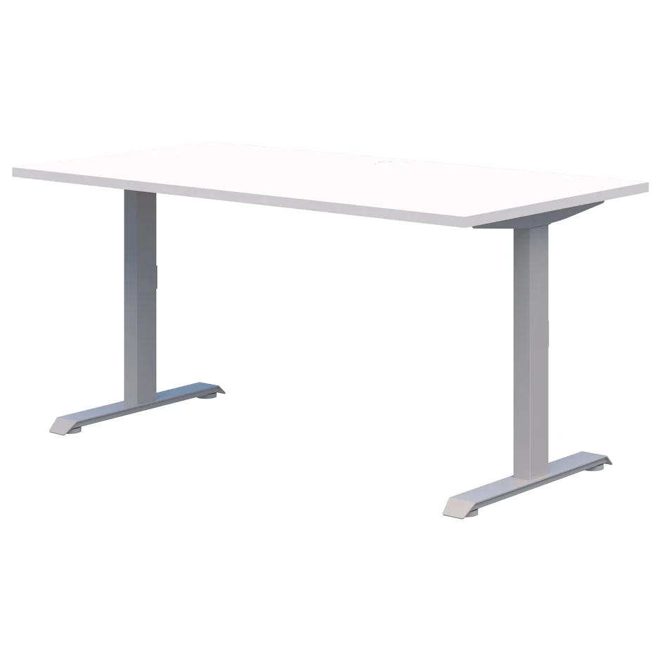 Rapid Fixed Height Desk-Desking-1200x700-Snow Velvet-Silver-Commercial Traders - Office Furniture