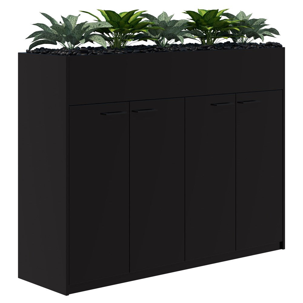 Rapid Planter Cabinet-Storage-1200Hx1600L (non locking)-Black-Commercial Traders - Office Furniture