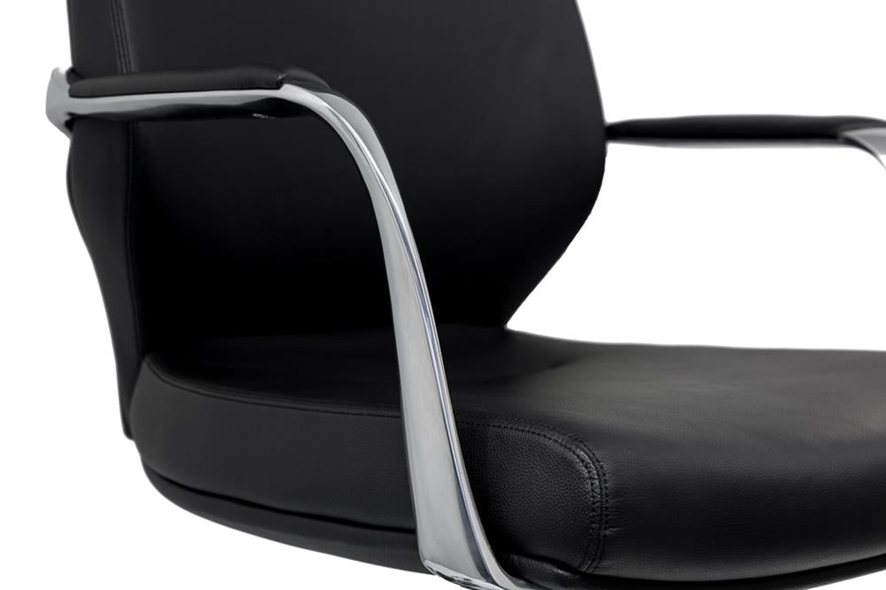 Ravello Midback Leather Chair with Arms-Office Chairs-Customer Pick Up-Commercial Traders - Office Furniture