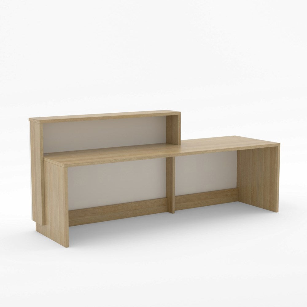 Wanaka Reception Counter-Reception Furniture-Refined Oak-2400 wide-South Island Delivery-Commercial Traders - Office Furniture