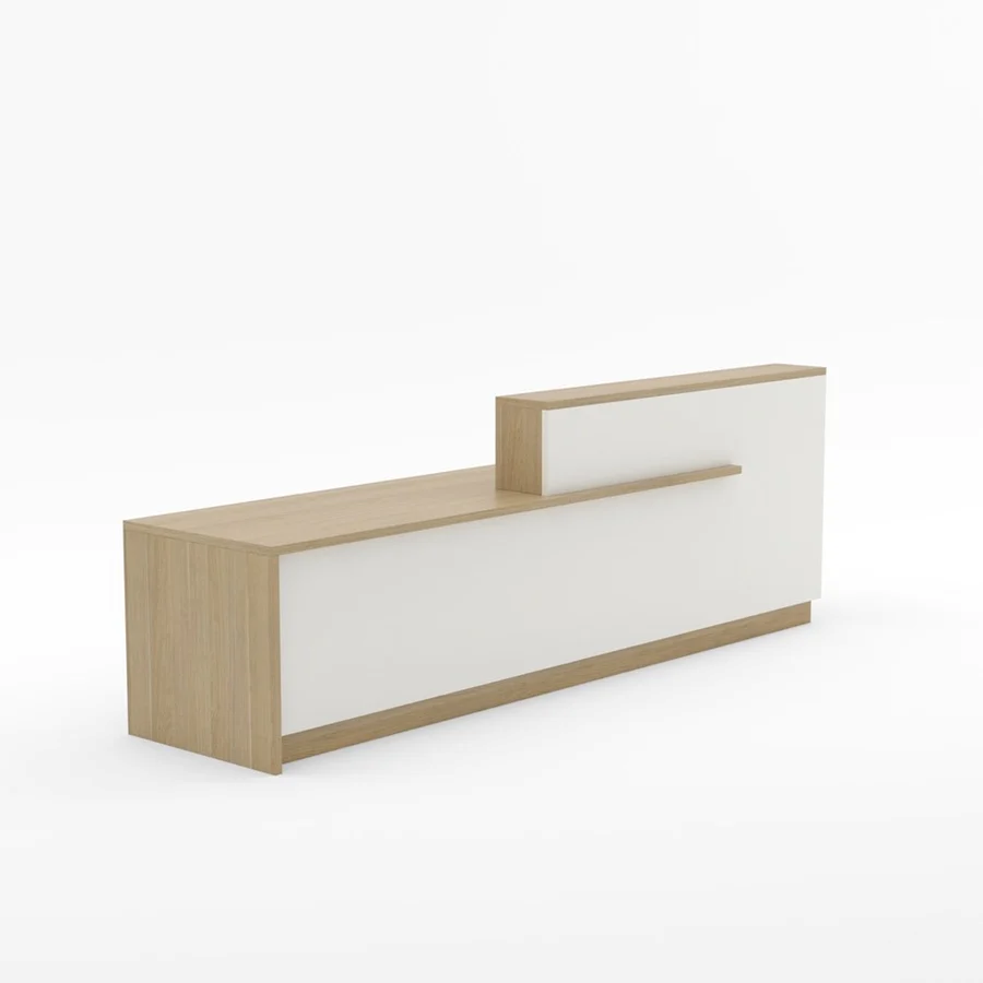 Wanaka Reception Counter-Reception Furniture-Classic Oak-3600 wide-North Island Delivery-Commercial Traders - Office Furniture