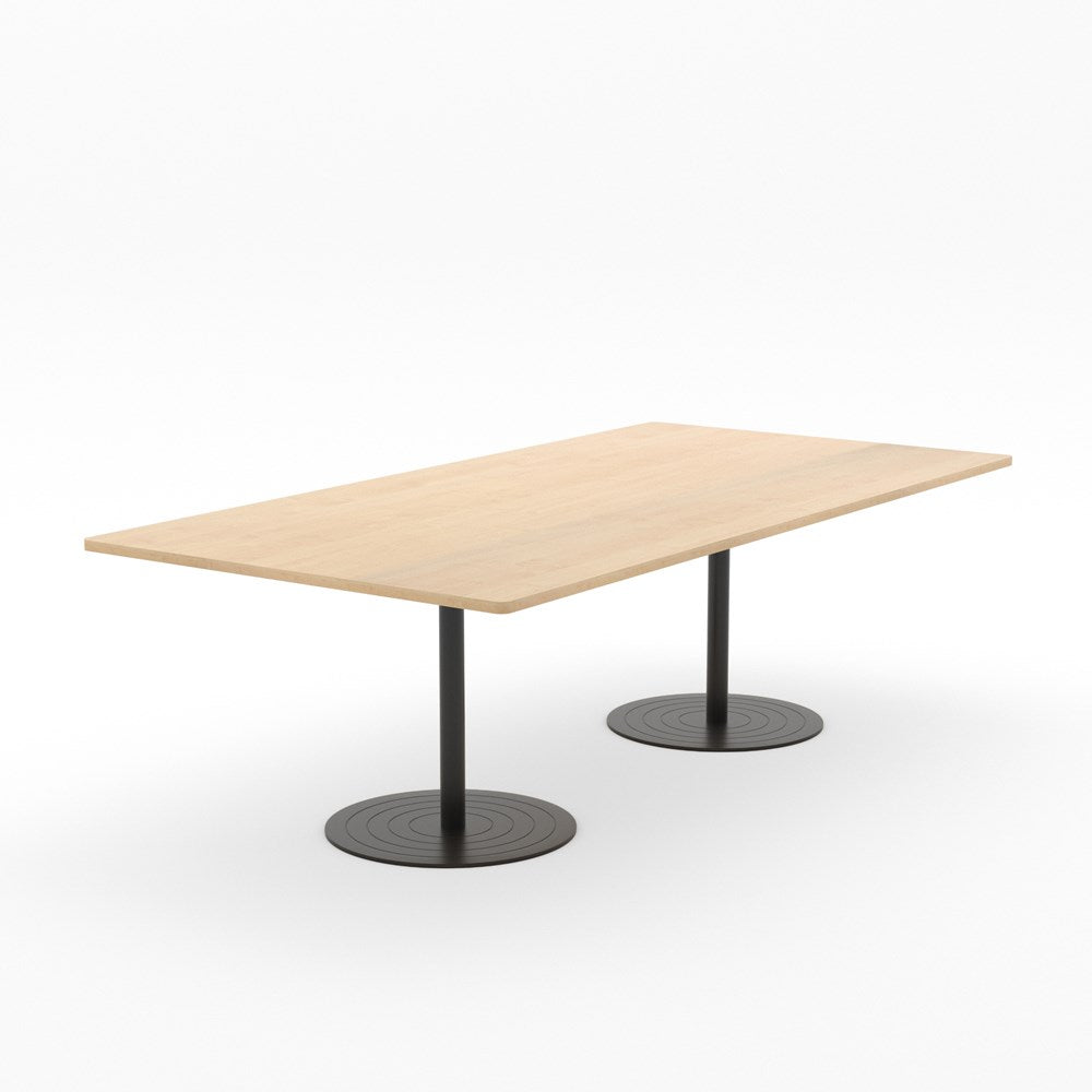 Essentials Table 2400 x 1200 - Rectangular-Meeting Room Furniture-Affinity Maple-Black-North Island Delivery-Commercial Traders - Office Furniture