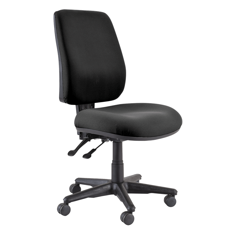 Buro Roma 2 Chair - High Back-Office Chairs-Black - Quickship-No Thanks-Flat Pack Please-Commercial Traders - Office Furniture