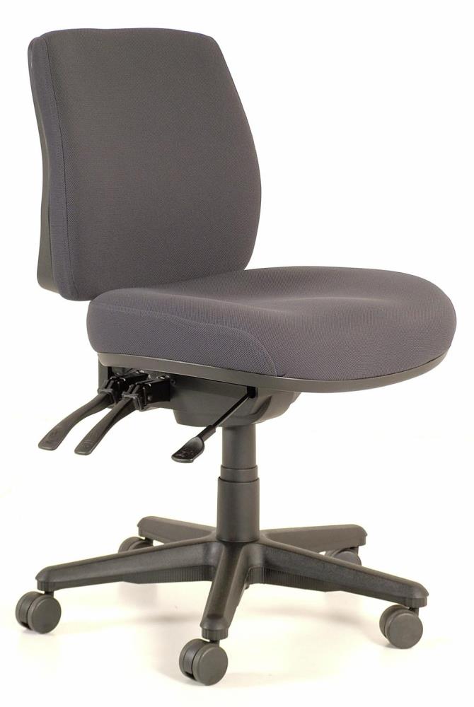Buro Roma 3 Chair - Mid Back-Office Chairs-Black - Quickship-No Thanks-Flat Pack Please-Commercial Traders - Office Furniture