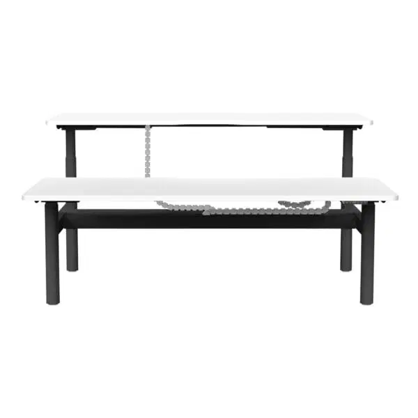 Buro Syntra Back to Back Height Adjustable Desk-Desking-1800 x 750-Black-Commercial Traders - Office Furniture