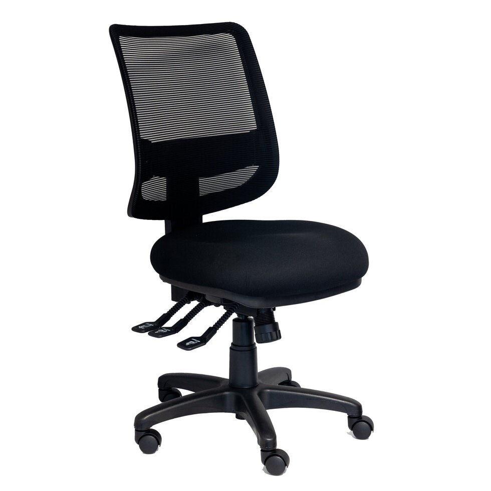 Saga Mesh Chair-Office Chairs-With Arms-Flat Pack Please-Commercial Traders - Office Furniture