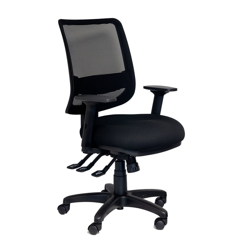 Saga Mesh Chair-Office Chairs-With Arms-Flat Pack Please-Commercial Traders - Office Furniture