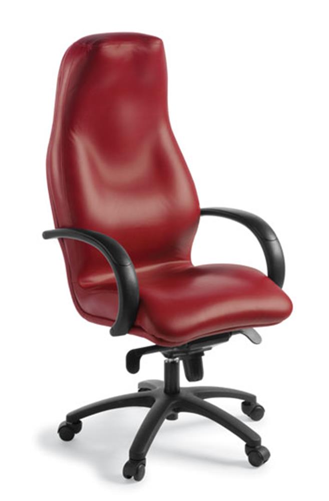 Silhouette 3 Executive Highback Chair-Office Chairs-Black Vinyl-Black Nylon Base Please-Commercial Traders - Office Furniture
