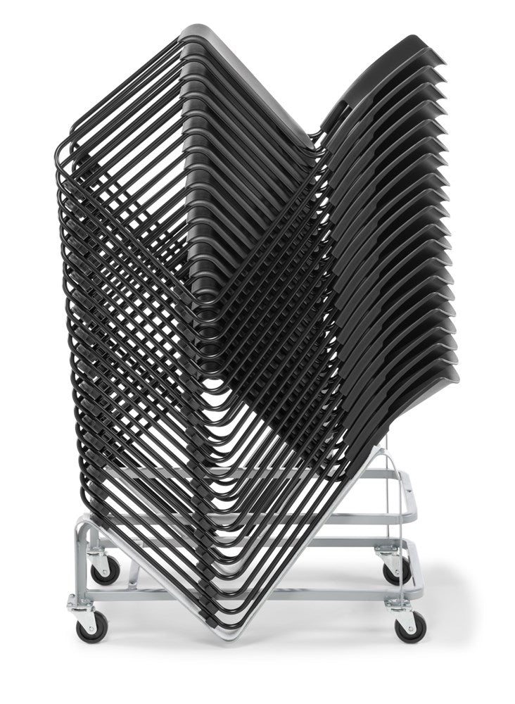 Slim Stackable Chair-Lunchroom Chairs-Slim Trolley (Silver Only)-Commercial Traders - Office Furniture