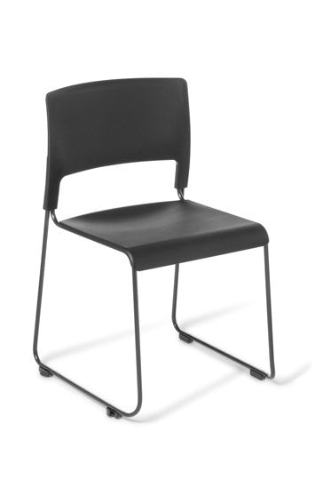 Slim Stackable Chair-Lunchroom Chairs-Black-Commercial Traders - Office Furniture