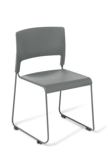 Slim Stackable Chair-Lunchroom Chairs-Grey-Commercial Traders - Office Furniture
