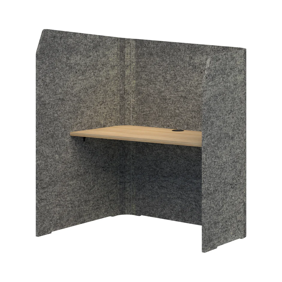 Sonic Focus Pod-Office Pods-Marble-Snow Velvet-LH - low side to right-Commercial Traders - Office Furniture