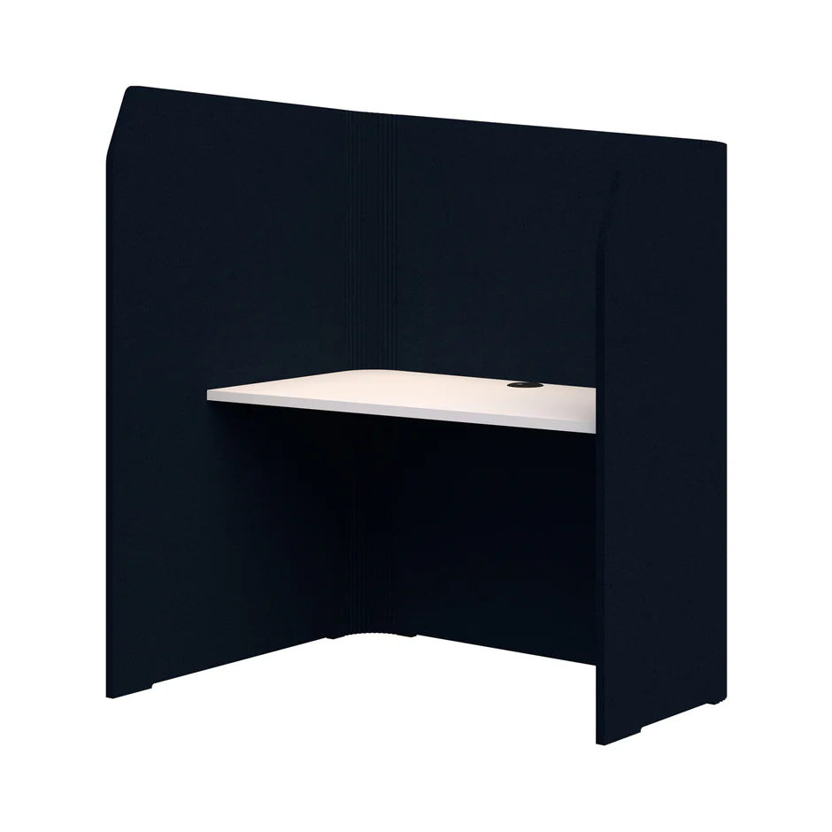 Sonic Focus Pod-Office Pods-Dark Blue-Snow Velvet-LH - low side to right-Commercial Traders - Office Furniture