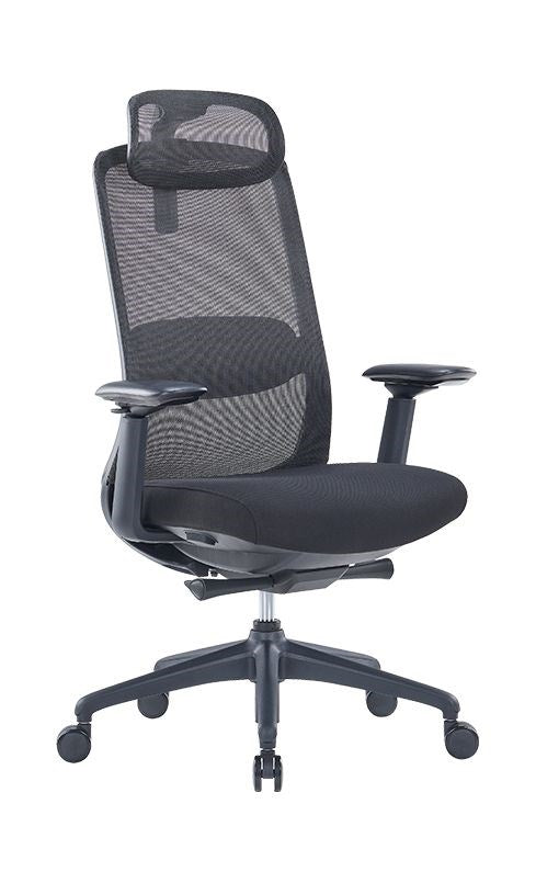 Stratus Mesh Chair-Office Chairs-Black-Headrest-Commercial Traders - Office Furniture