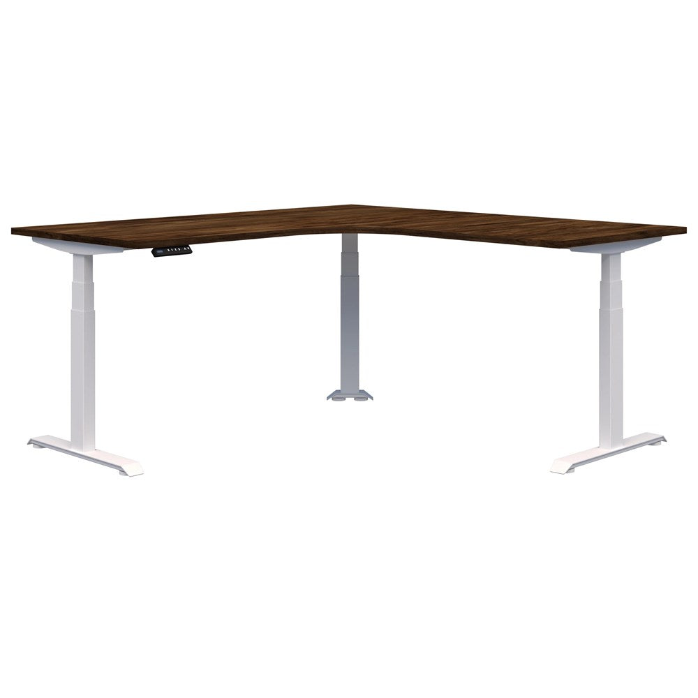 Summit ii Electric 90° Corner Workstation Desk-Desking-1800 x 1800 x 800-Aged Walnut-White-Commercial Traders - Office Furniture