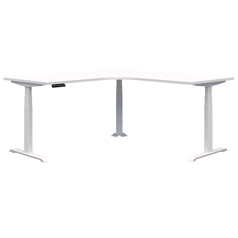 Summit ii Electric 90° Corner Workstation Desk-Desking-1500 x 1500 x 700-Snow Velvet-White-Commercial Traders - Office Furniture