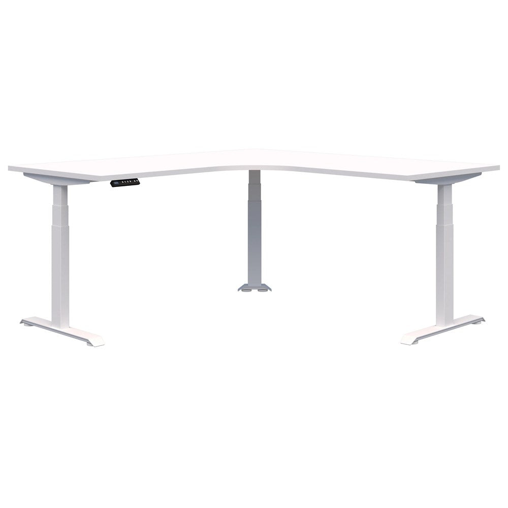 Summit ii Electric 90° Corner Workstation Desk-Desking-2000 x 2000 x 800-Snow Velvet-White-Commercial Traders - Office Furniture