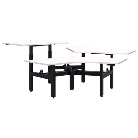 Summit 120° 1200 3 Person Pod - Electric-Desking-Snow Velvet-Black-Commercial Traders - Office Furniture