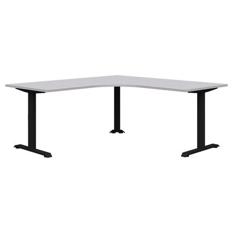 Summit ii Fixed Height 90° Corner Workstation Desk-Desking-1800 x 1800 x 800-SIlver Strata-Black-Commercial Traders - Office Furniture