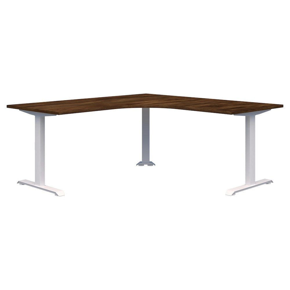 Summit ii Fixed Height 90° Corner Workstation Desk-Desking-1800 x 1800 x 800-Aged Walnut-White-Commercial Traders - Office Furniture