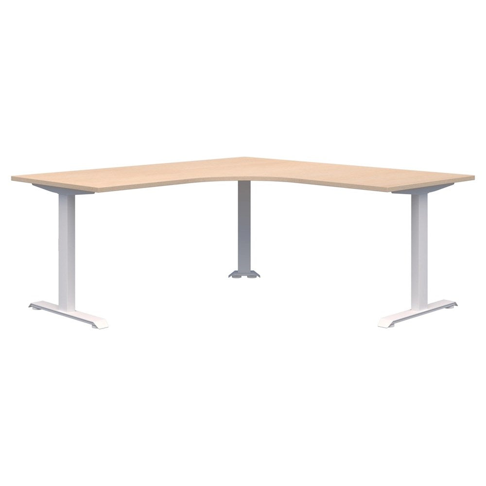 Summit ii Fixed Height 90° Corner Workstation Desk-Desking-1800 x 1800 x 800-Refined Oak-White-Commercial Traders - Office Furniture