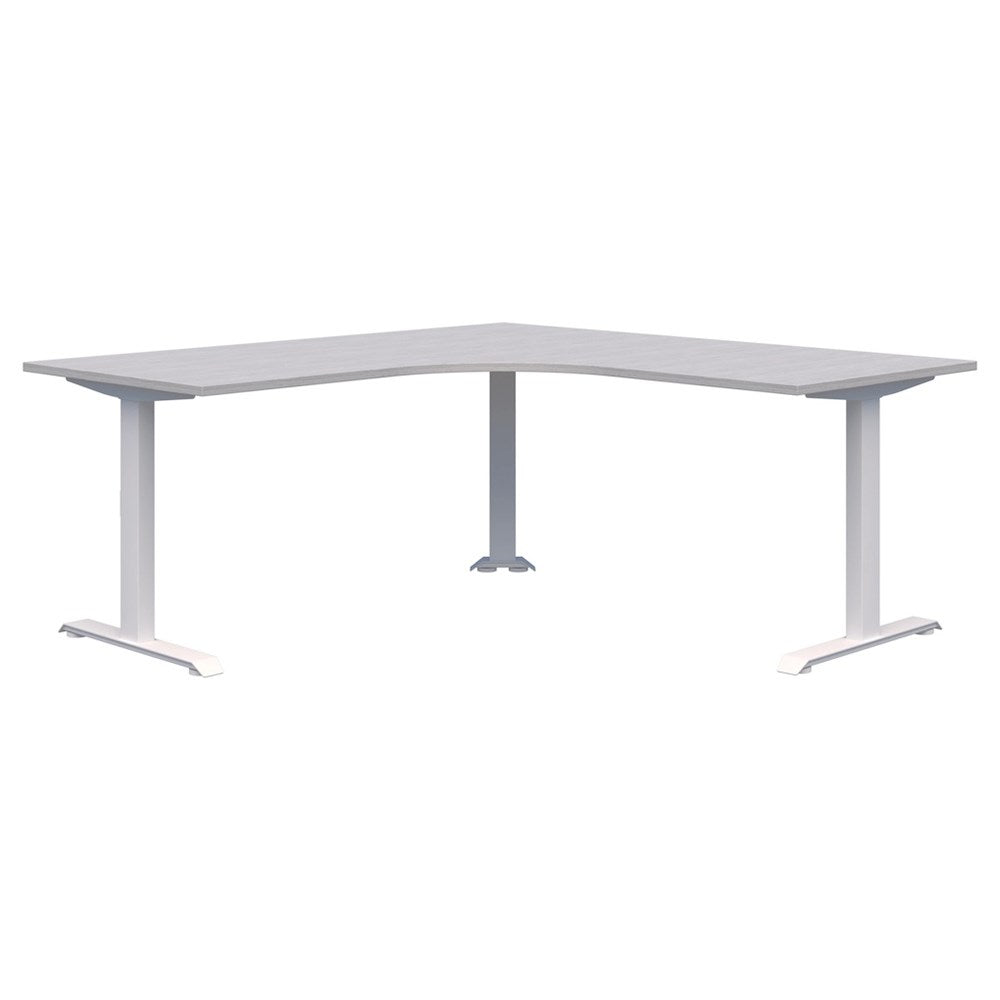 Summit ii Fixed Height 90° Corner Workstation Desk-Desking-1800 x 1800 x 800-SIlver Strata-White-Commercial Traders - Office Furniture